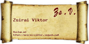 Zsirai Viktor névjegykártya